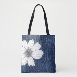Bolso De Tela Textura de jeans florales
