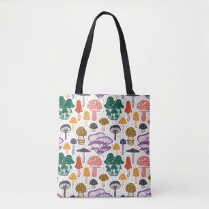 Bolso De Tela Textura de la tinta de las setas del bosque
