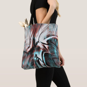 Bolso De Tela textura de llovizna pixelada de color rojo a azul 