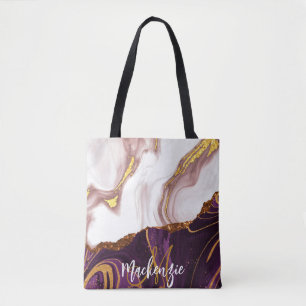 Bolso De Tela Textura de mármol abstracta