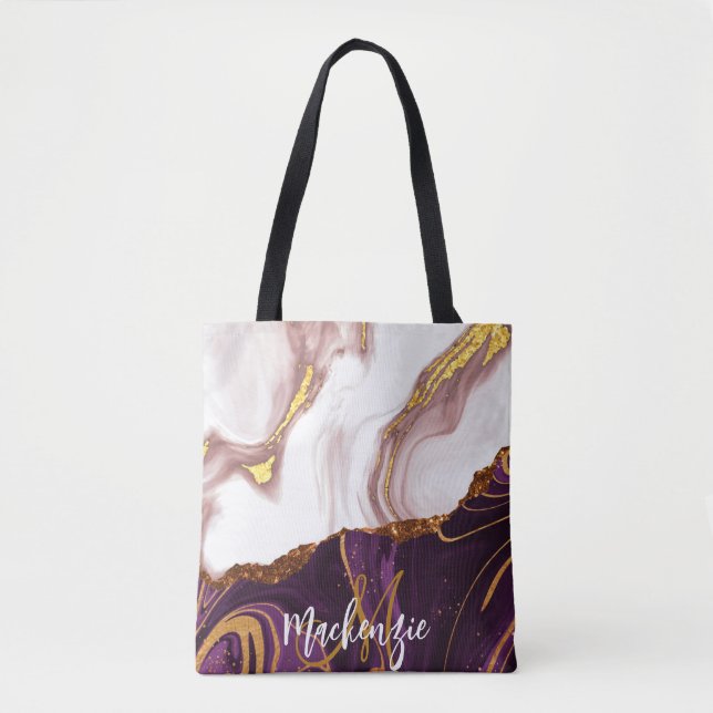 Bolso De Tela Textura de mármol abstracta (Anverso)