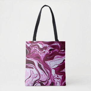 Bolso De Tela Textura de mármol magenta: arte fluido abstracto