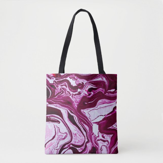 Bolso De Tela Textura de mármol magenta: arte fluido abstracto (Anverso)