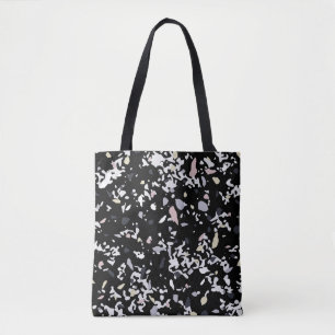 Bolso De Tela Textura de mármol negra
