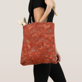Bolso De Tela textura de pelusa pequeña en rojo cardinal a cobre