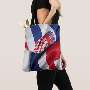 Bolso De Tela Textura de seda de la bandera de Croacia