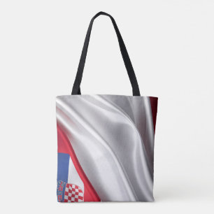 Bolso De Tela Textura de seda de la bandera de Croacia
