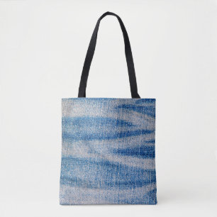 Bolso De Tela Textura de tela de vaqueros azules, fondo textil