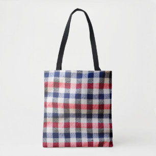 Bolso De Tela textura de tela escocesa, tela de algodón cuadrado