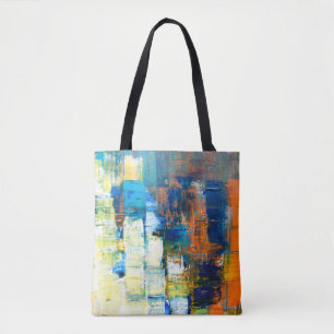 Bolso De Tela Textura de tela pintada. Sombreado rojo y azul en