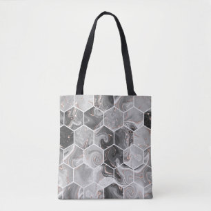 Bolso De Tela Textura sin soldadura de hexágono de mármol con pa