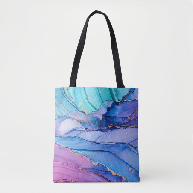 Bolso De Tela Texturas fluidas y arte abstracto de lujo. (Anverso)