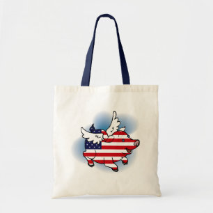 Bolso De Tela Th del 4-4 de julio de los cerdos patrióticos del