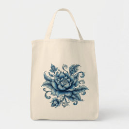 Bolso De Tela Thai Blue Lotus, arte tailandés, diseño tailandés,