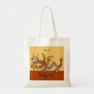 Bolso De Tela Thar Be Dragons