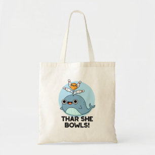 Bolso De Tela Thar She Bowl es un divertido boliche de ballena