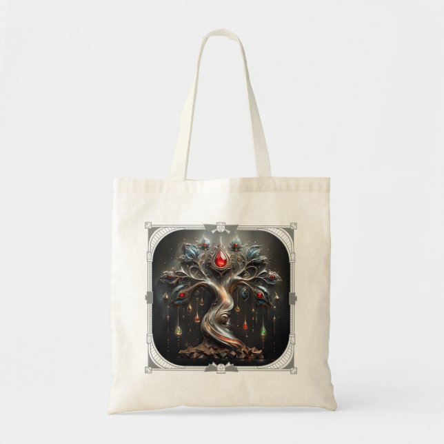 Bolso De Tela  The Art Deco Tree of Life design.  (Frente)