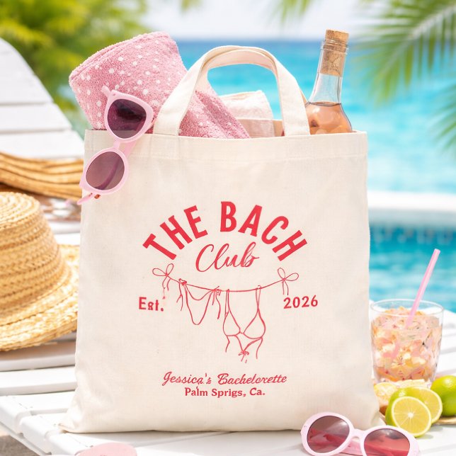 Bolso De Tela The Bach Club Custom Bachelorette Party Tote Bag  (Subido por el creador)