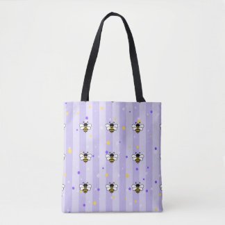 Bolso De Tela The bees in lilac background