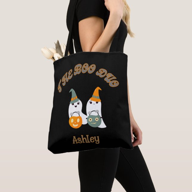 Bolso De Tela The Boo Duo - Cute Halloween Ghosts Tote Bag (Detalle)