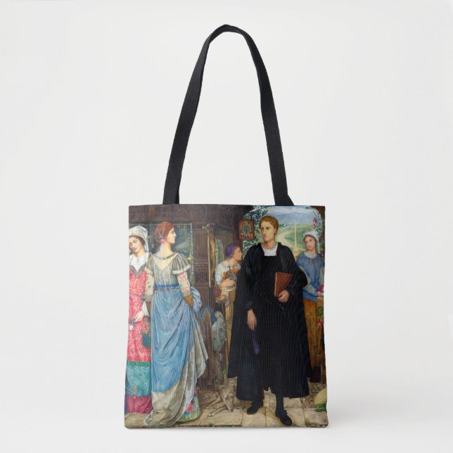Bolso De Tela The Chance Meeting c. 1907 Por Kate Elizabeth Bunc (Anverso)