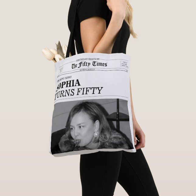 Bolso De Tela The Fifty Times Newspaper 50th Birthday Party (Detalle)