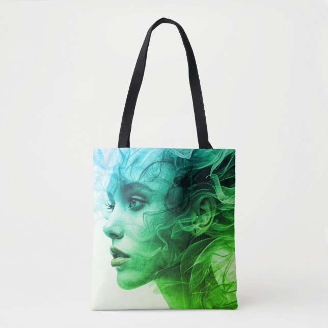 Bolso De Tela The Girl In the Smokey Swirls on Reusable Tote Bag (Anverso)