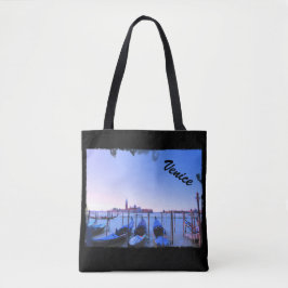 Bolso De Tela The Gondolas of Venice - Black Bag