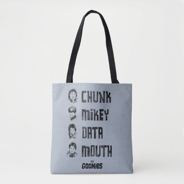 Bolso De Tela The Goonies | Chunk, Mikey, Data, Mouth (Anverso)