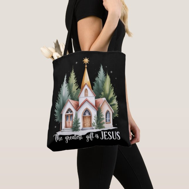 Bolso De Tela The Greatest Gift is Jesus Christmas Church Christ (Detalle)