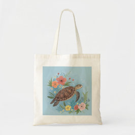 Bolso De Tela The illustration of a sea turtle