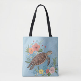 Bolso De Tela The illustration of a sea turtle