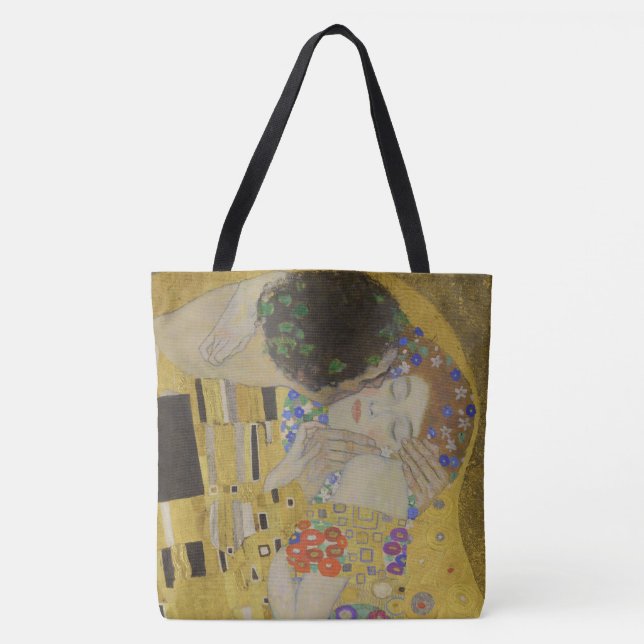 Bolso De Tela The Kiss, Art Nouveau Oil Painting, Gustav Klimt (Anverso)