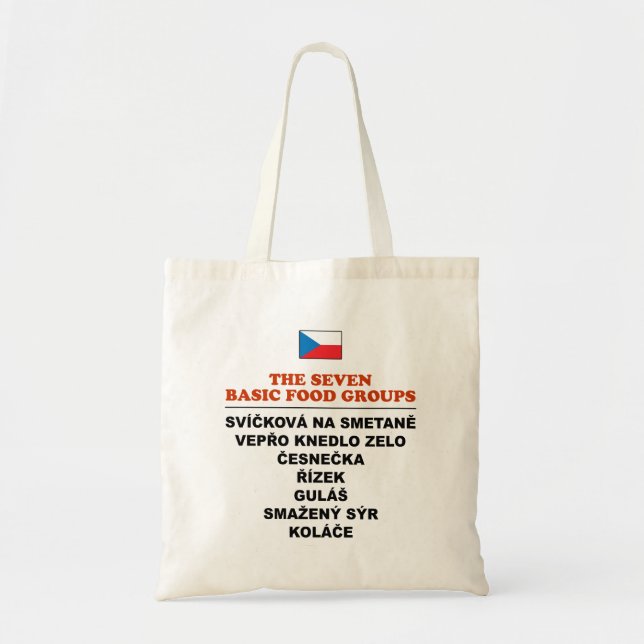Bolso De Tela The Seven Basic Food Groups Funny Czech (Frente)