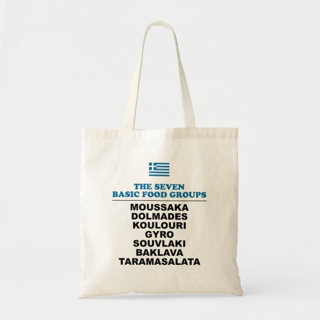 Bolso De Tela The Seven Basic Food Groups Funny Greek (Frente)