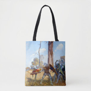 Bolso De Tela The Slay of Sir Lamorak, c. 1922, por N.C. Wyeth