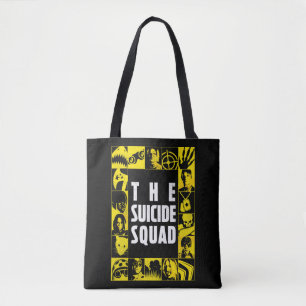 Bolso De Tela The Suicide Squad   Yellow & Black Icon Blocks