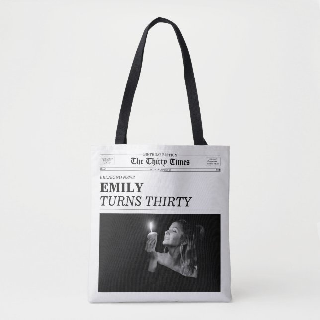 Bolso De Tela The Thirty Times Newspaper 30th Birthday Party (Anverso)