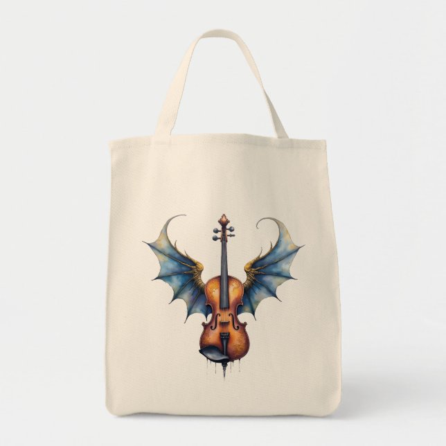 Bolso De Tela The Winged Violin of Moonlit Realms (Frente)