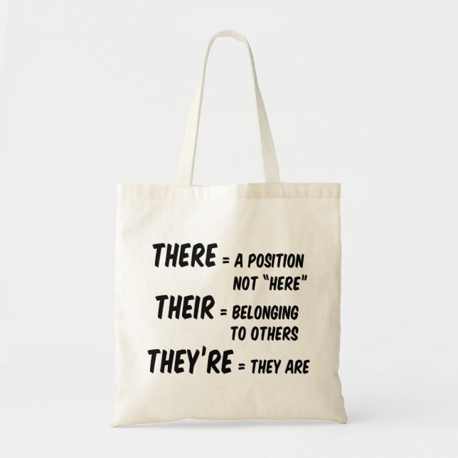 Bolso De Tela There Their They're (Frente)