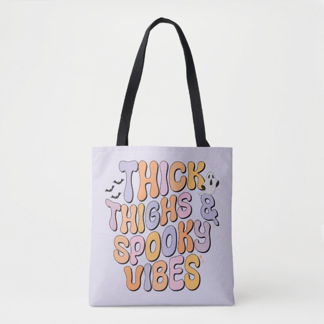 Bolso De Tela Thick Thighs y Spooky Vibes (Anverso)