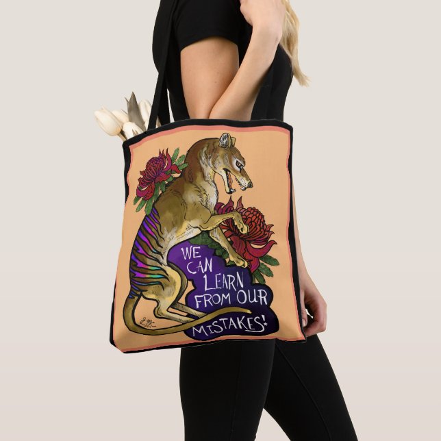 Bolso De Tela Thilacine Podemos aprender (Detalle)