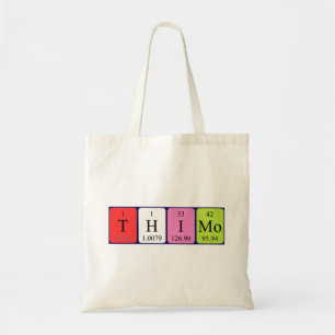 Bolso De Tela Thimo nombre de tabla periódica tote bag