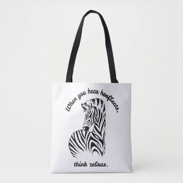 Bolso De Tela Think Zebras (Anverso)
