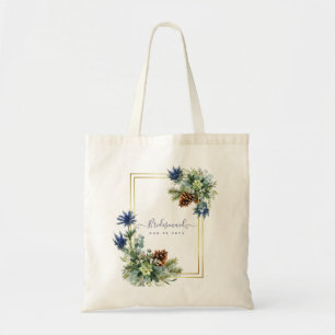 Bolso De Tela Thistle azul invernal Eucalyptus Boda Wonderland