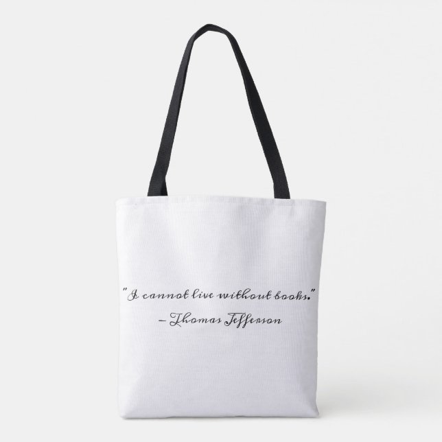 Bolso De Tela Thomas Jefferson en los libros (Reverso)