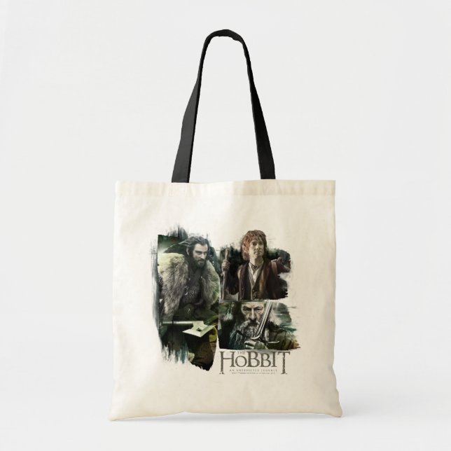 Bolso De Tela THORIN OAKENSHIELD™, BILBO BAGGINS™ y arte Gandalf (Frente)