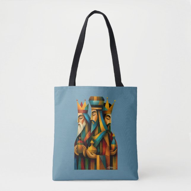 Bolso De Tela Three Wise Men Abstract Nativity Art (Anverso)