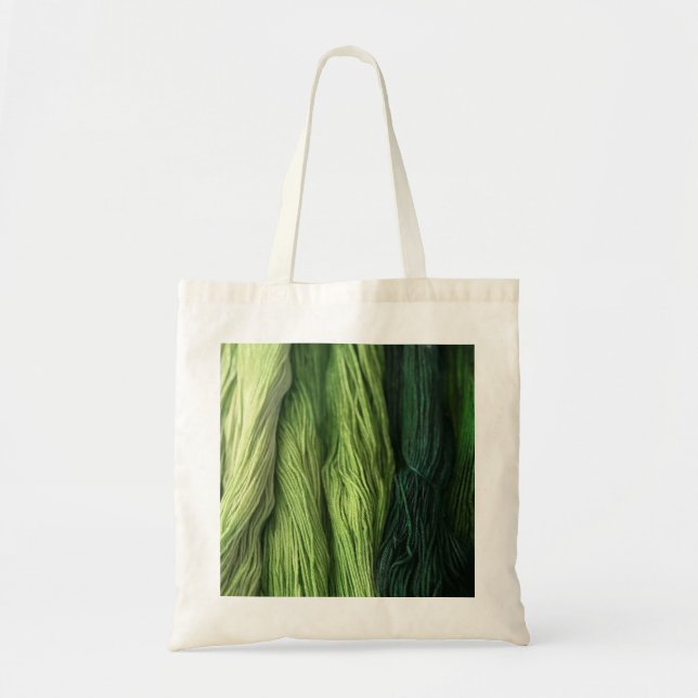 Bolso De Tela ThreeFriendsFiberArts Tote-Verde (Frente)