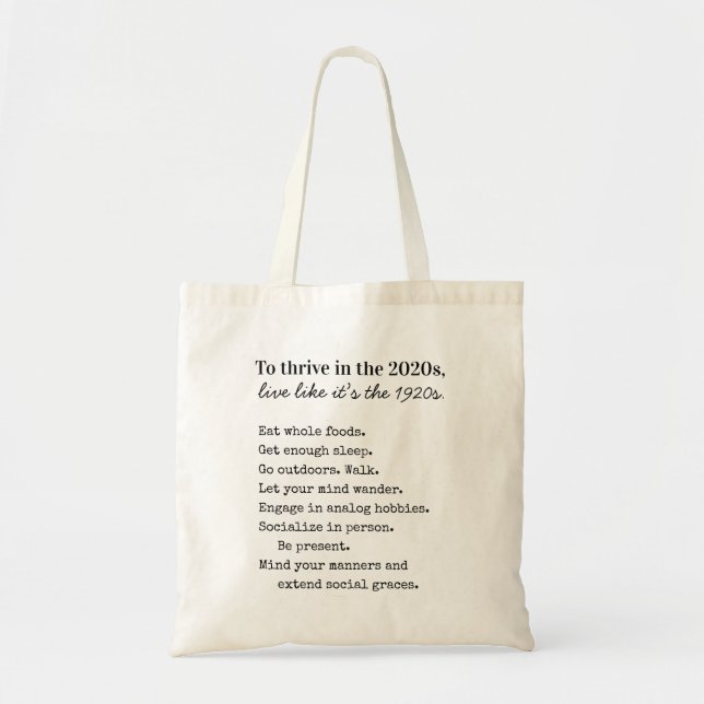 Bolso De Tela Thrive in the 2020s Analog Hobbies  (Frente)